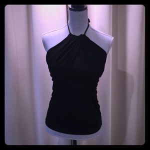 Black Drop Cross Front Halter